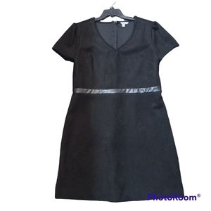 Sharagano Black Faux Suede Sheath Dress